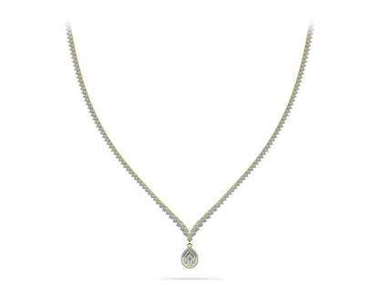 3 Prong Graduated V Diamond Necklace with 9.54 ct.(finished) - Luxury Time NYC