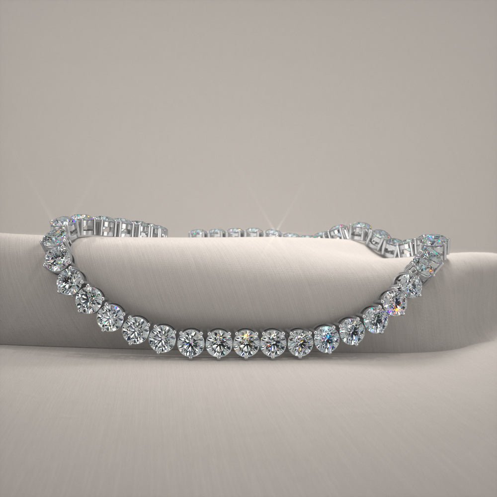 3 Prong Riviera Diamond Necklace with 13.10 ct.(finished) 2.9mm - Luxury Time NYC