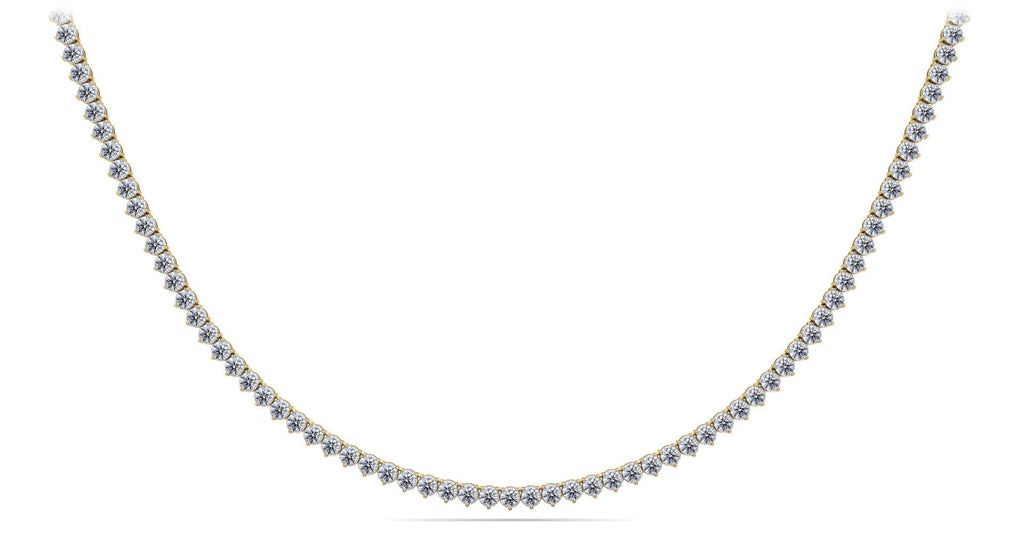 3 Prong Riviera Diamond Necklace with 13.10 ct.(finished) 2.9mm - Luxury Time NYC