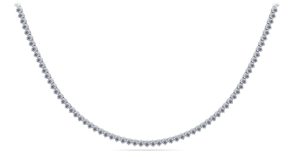 3 Prong Riviera Diamond Necklace with 13.10 ct.(finished) 2.9mm - Luxury Time NYC