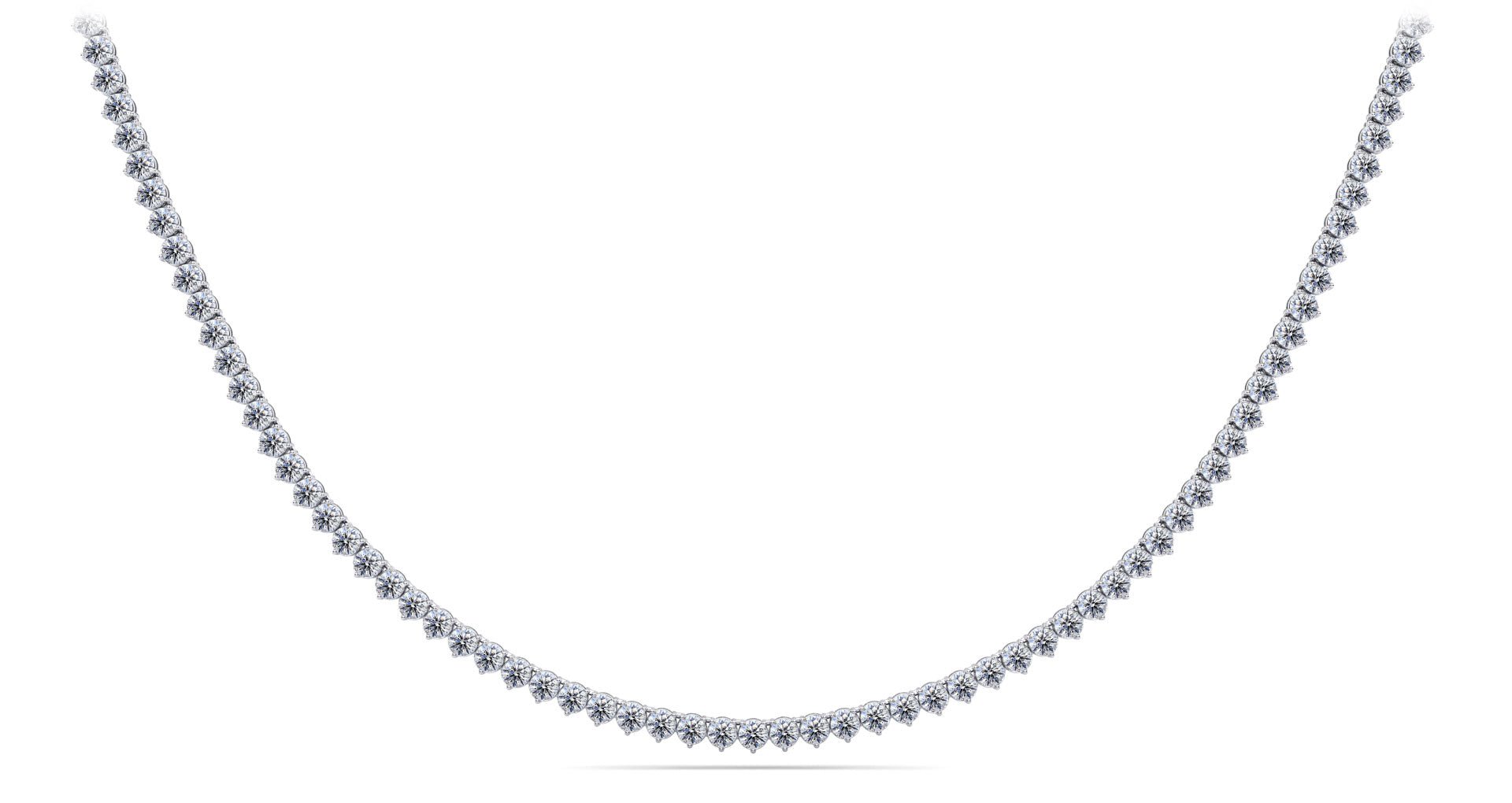 3 Prong Riviera Diamond Necklace with 7.38 ct.(finished) 2.3mm - Luxury Time NYC