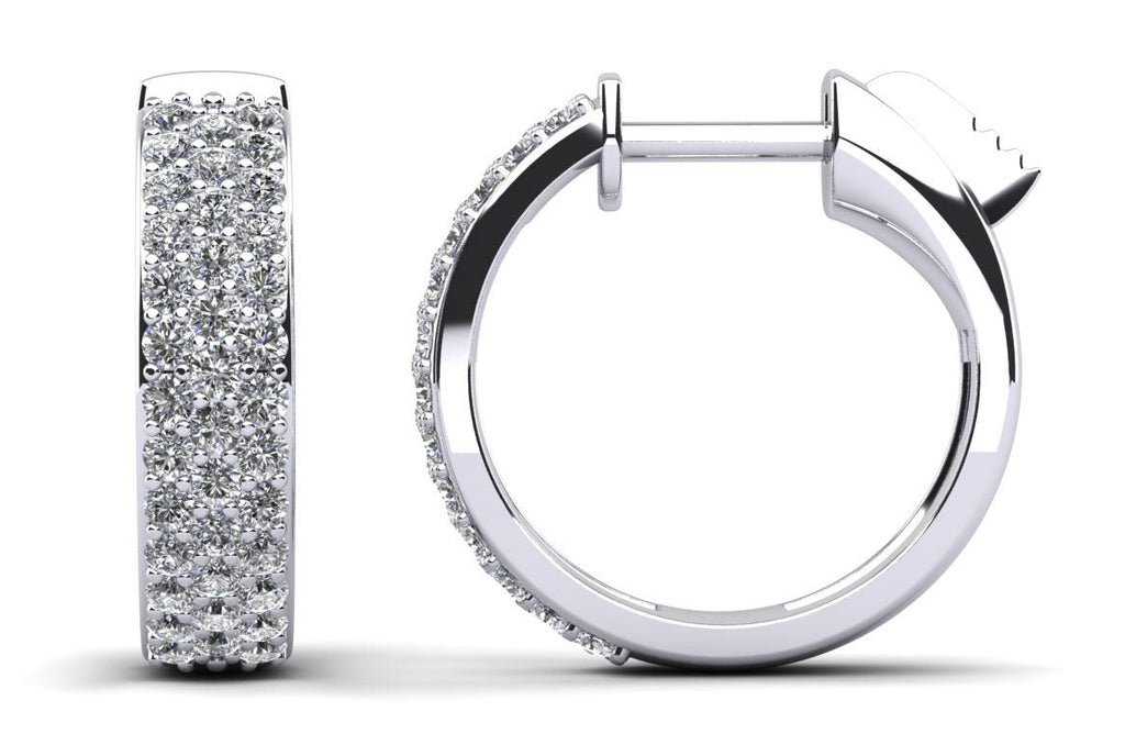 3 Row Huggie Lab - Grown Diamond Hoop Earrings with 0.61 ct.(finished) 1.2mm - Luxury Time NYC