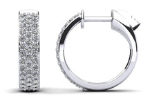 Load image into Gallery viewer, 3 Row Huggie Lab - Grown Diamond Hoop Earrings with 0.61 ct.(finished) 1.2mm - Luxury Time NYC