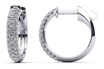 3 Rows Brilliant Cut Huggie Diamond Hoops Lab - Grown Diamond with 0.59 ct.(finished) 1.2mm - Luxury Time NYC