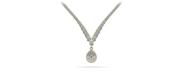 4 Prong Double Strand V Drop Diamond Lab - Grown Diamond Necklace with 13.12 ct.(finished) - Luxury Time NYC