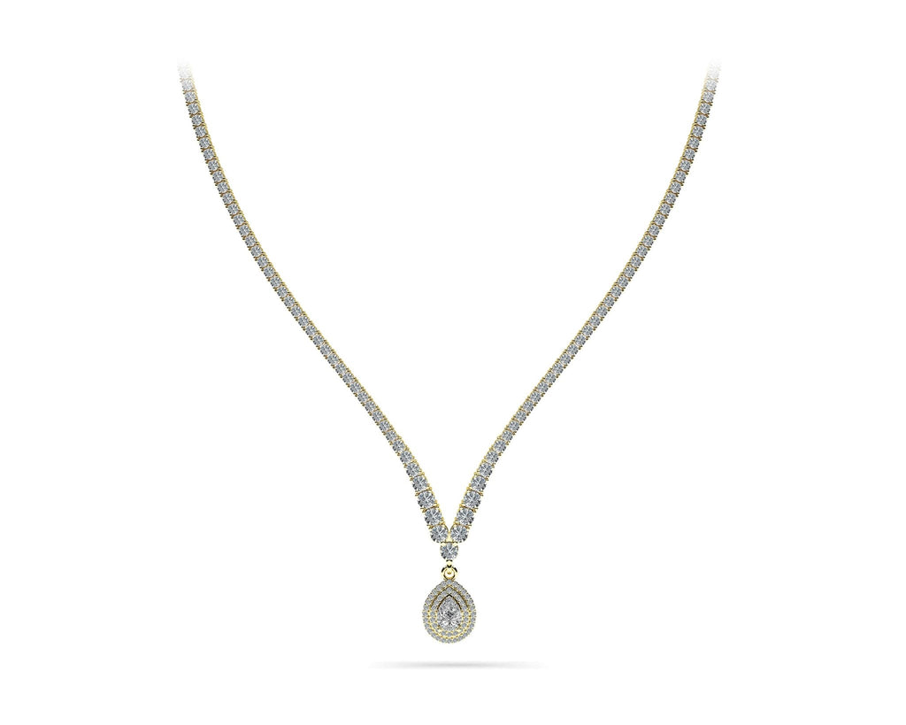 4 Prong Graduated V Diamond Lab - Grown Diamond Necklace with 8.19 ct.(finished) - Luxury Time NYC