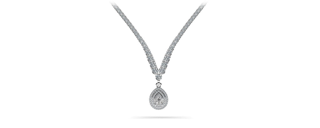 4 Prong Graduated V Diamond Lab - Grown Diamond Necklace with 9.08 ct.(finished) - Luxury Time NYC