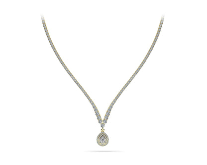 4 Prong Graduated V Diamond Necklace with 9.08 ct.(finished) - Luxury Time NYC