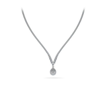 4 Prong Graduated V Diamond Necklace with 9.08 ct.(finished) - Luxury Time NYC