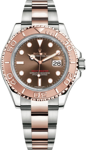 Rolex Yacht-Master 40 Everose Rose Gold/Steel Chocolate Brown Dial Gold Bezel Oyster Bracelet 116621