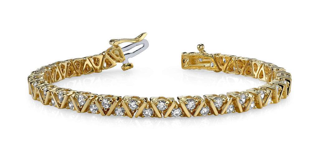 Leaning Fence Diamond Bracelet with 4.00 ct.(finished) 2.75mm