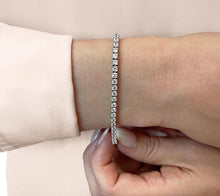 Load image into Gallery viewer, Four Prong Classic Lab-Grown Diamond Tennis Bracelet with 17.00 ct.(finished) 5mm