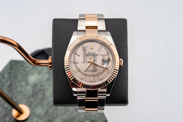 Rolex Datejust 41 Rose Gold/Steel Sundust Index Dial Fluted Bezel Oyster Bracelet 126331 -