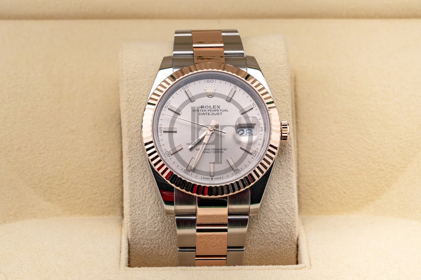 Rolex Datejust 41 Rose Gold/Steel Sundust Index Dial Fluted Bezel Oyster Bracelet 126331 -