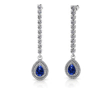 Load image into Gallery viewer, Radiant Beauty Diamond And Gem Pear Drop Earrings Diamond  with 3.08 ct.(finished) 7x5mm, 1mm, 2.3mm