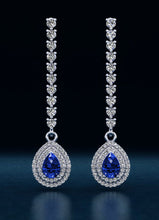 Load image into Gallery viewer, Radiant Beauty Diamond And Gem Pear Drop Diamond Earrings with 3.08 ct.(finished) 7x5mm, 1mm, 2.3mm