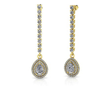 Load image into Gallery viewer, Forever Sparkling Diamond Pear Drop Diamond Earrings with 2.48 ct.(finished) 7x5mm, 1mm, 2.3mm