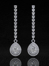 Load image into Gallery viewer, Forever Sparkling Diamond Pear Drop Diamond Earrings with 2.48 ct.(finished) 7x5mm, 1mm, 2.3mm