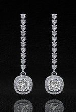 Load image into Gallery viewer, Modern Elegance Cushion Cut Diamond Drop Diamond Earrings with 4.25 ct.(finished) 1.1mm, 2.3mm, 6.5mm