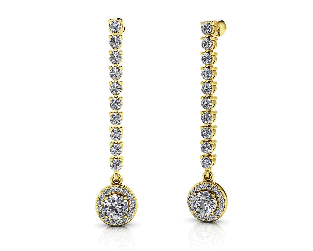 Diamond Dreams Drop Diamond Earrings with 2.52 ct.(finished) 1.1mm, 2.3mm, 5.5mm