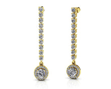 Load image into Gallery viewer, Diamond Dreams Drop Diamond Earrings with 2.52 ct.(finished) 1.1mm, 2.3mm, 5.5mm