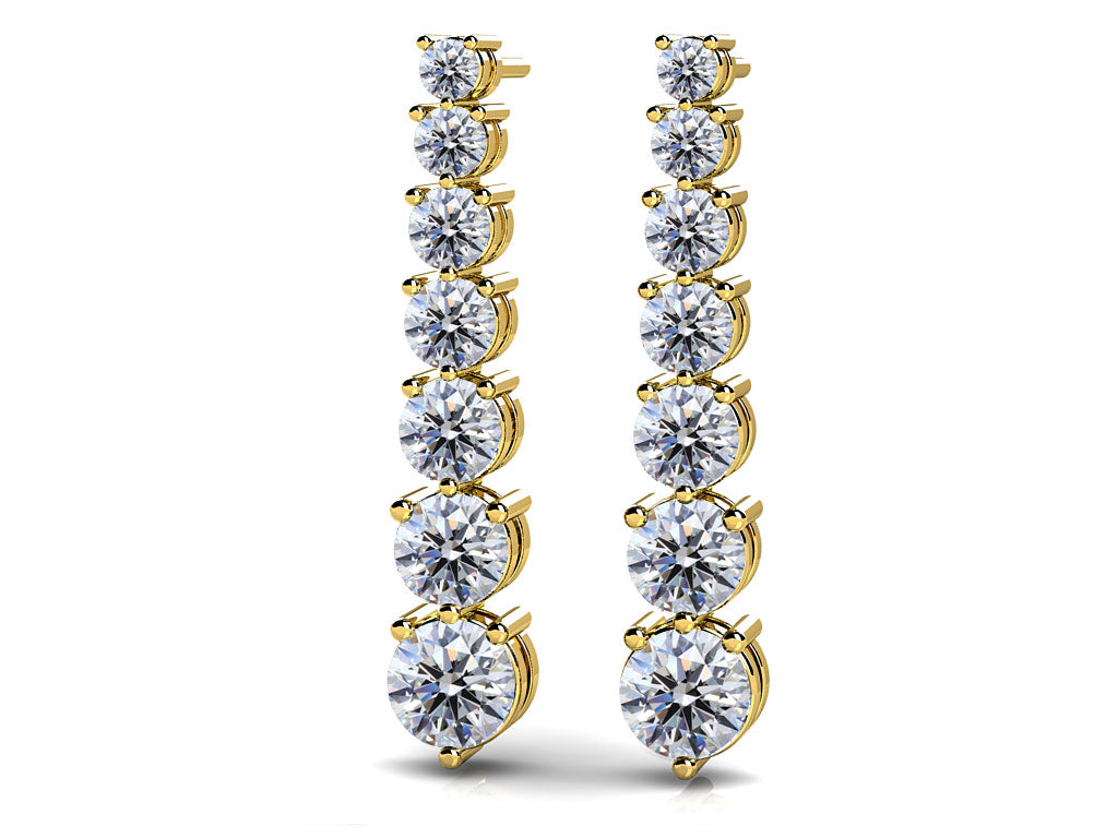 Prong Set Diamond Cascade Diamond Earrings with 2.02 ct.(finished)