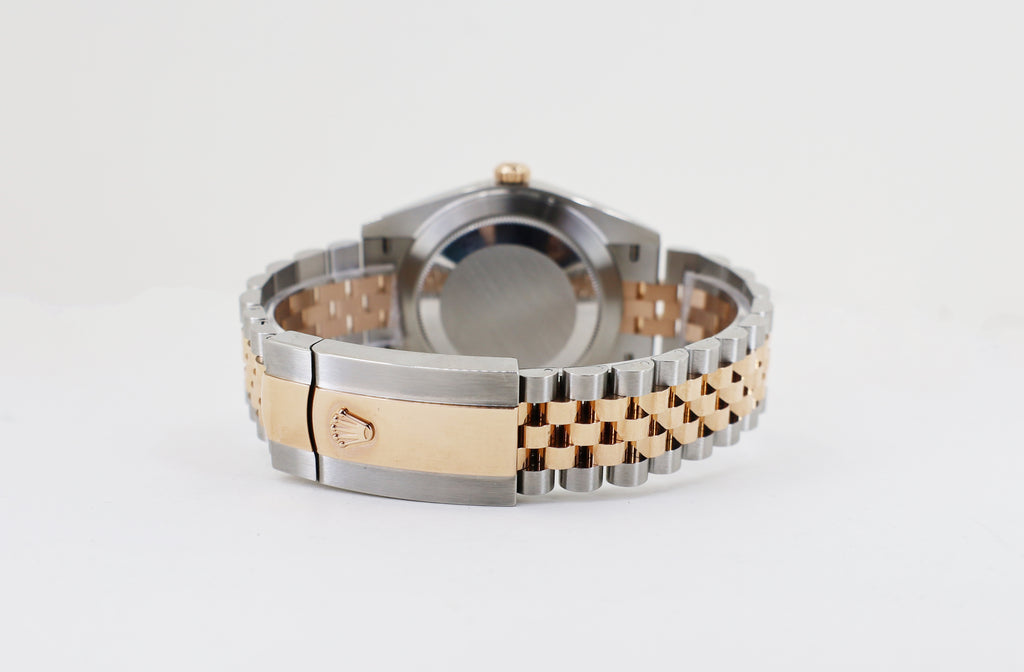 Rolex Datejust 41 Rose Gold/Steel Sundust Index Dial Fluted Bezel Jubilee Bracelet 126331 -