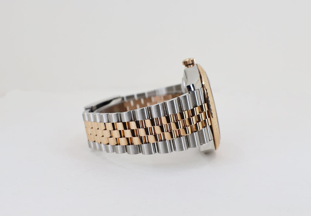 Rolex Datejust 41 Rose Gold/Steel Sundust Index Dial Fluted Bezel Jubilee Bracelet 126331 -