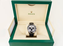 Load image into Gallery viewer, Rolex White Gold Cosmograph Daytona 40 Watch - Steel Index Dial - Black Oysterflex Strap - 116519LN stbkof