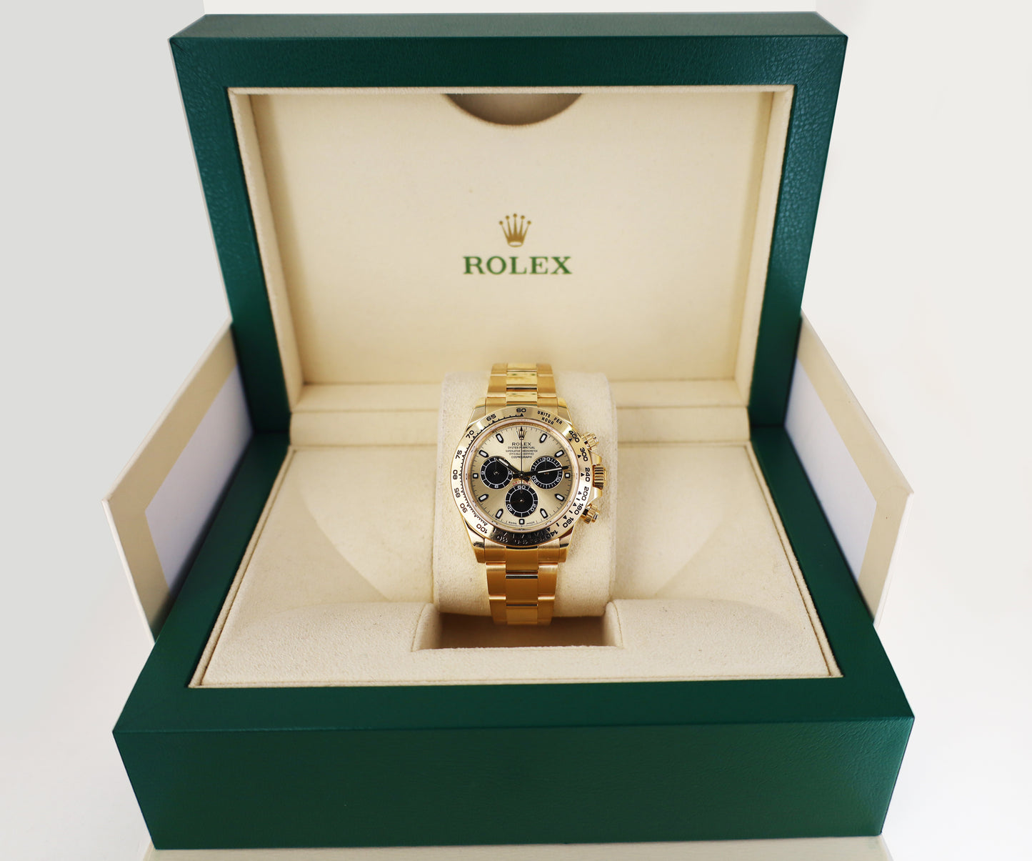 Rolex Daytona Yellow Gold Champagne/Black Index Dial Yellow Gold Bezel Oyster Bracelet 116508