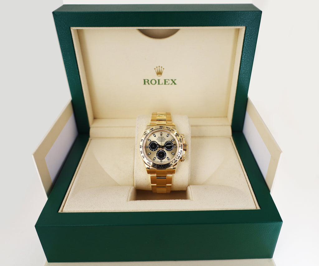 Rolex Daytona Yellow Gold Champagne/Black Index Dial Yellow Gold Bezel Oyster Bracelet 116508