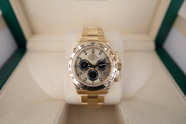 Rolex Daytona Yellow Gold Champagne/Black Index Dial Yellow Gold Bezel Oyster Bracelet 116508