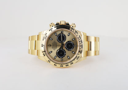 Rolex Daytona Yellow Gold Champagne/Black Index Dial Yellow Gold Bezel Oyster Bracelet 116508