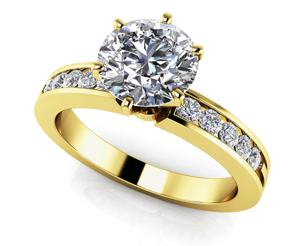 Diamond Band Center Focus Diamond Engagement Ring with 2.22 ct. (2.00 ct. center diamond)