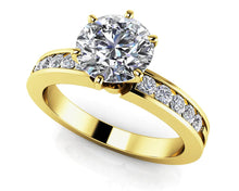 Load image into Gallery viewer, Diamond Band Center Focus Diamond Engagement Ring with 2.22 ct. (2.00 ct. center diamond)