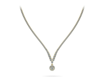Remarkable Plunging V Neck Diamond Lab-Grown Diamond Necklace with 9.29 ct.(finished)