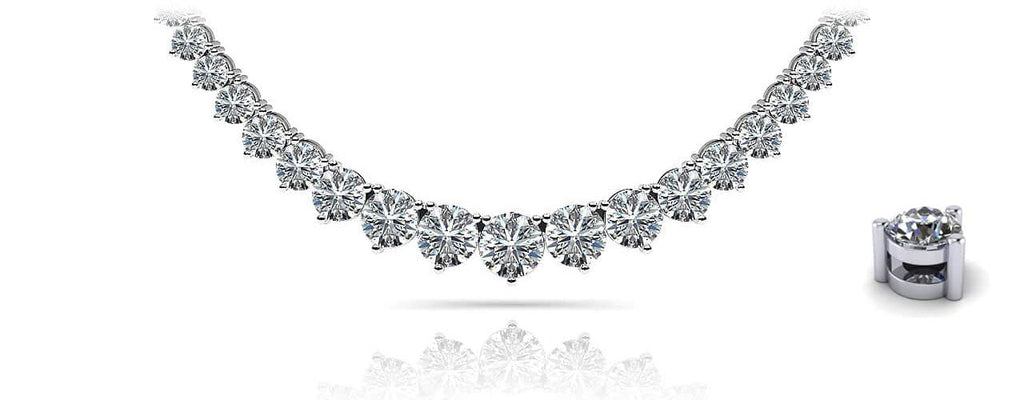 Graduated Shiny Link Diamond Necklace Lab-Grown Diamond  with 2.00 ct.(finished)