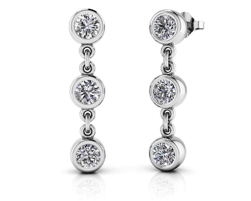 Six Stone Diamond Drop Earrings Diamond  with 0.31 ct.(finished) 2.4mm