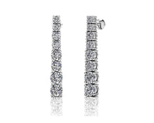 Load image into Gallery viewer, Graduated Round Diamond Dangle Drop Earrings Diamond  with 1.43 ct.(finished)