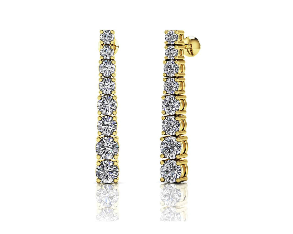 Graduated Round Diamond Dangle Drop Diamond Earrings with 1.43 ct.(finished)