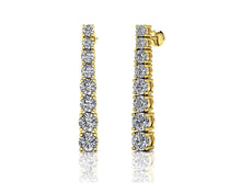 Load image into Gallery viewer, Graduated Round Diamond Dangle Drop Diamond Earrings with 1.43 ct.(finished)