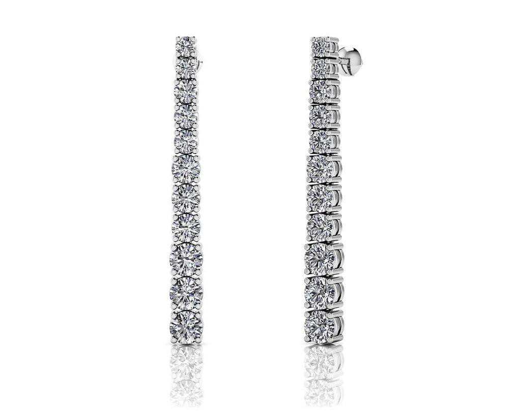 Glistening Diamond Graduated Dangle Drop Earrings Diamond  with 1.55 ct.(finished)