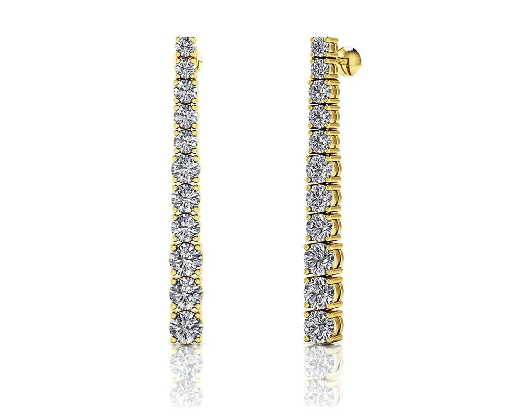 Glistening Diamond Graduated Dangle Drop Diamond Earrings with 1.55 ct.(finished)