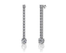 Load image into Gallery viewer, Dazzling Dangle Diamond Drop Earrings Diamond  with 1.17 ct.(finished) 2mm, 2.5mm, 3.5mm