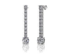 Load image into Gallery viewer, Twenty Diamonds Dangle Drop Earrings Diamond  with 0.97 ct.(finished) 2mm, 2.5mm, 3.5mm