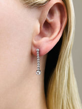 Load image into Gallery viewer, Twenty Diamonds Dangle Drop Diamond Earrings with 0.97 ct.(finished) 2mm, 2.5mm, 3.5mm