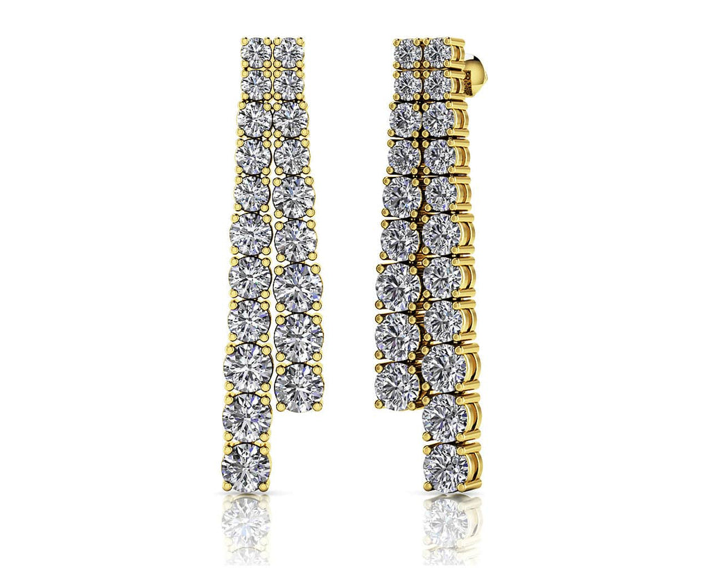 Graduated Diamond Double Row Diamond Earrings with 2.36 ct.(finished)