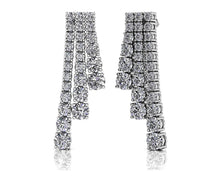 Load image into Gallery viewer, Graduated Diamond Triple Row Drop Earrings Diamond  with 4.44 ct.(finished)