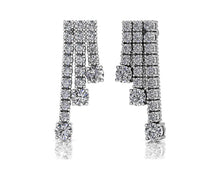 Load image into Gallery viewer, Triple Strand Diamond Dangle Drop Earrings Diamond  with 2.21 ct.(finished) 2mm, 3.5mm