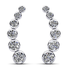 Load image into Gallery viewer, Bezel Set Diamond Journey Earrings Diamond  with 2.01 ct.(finished)